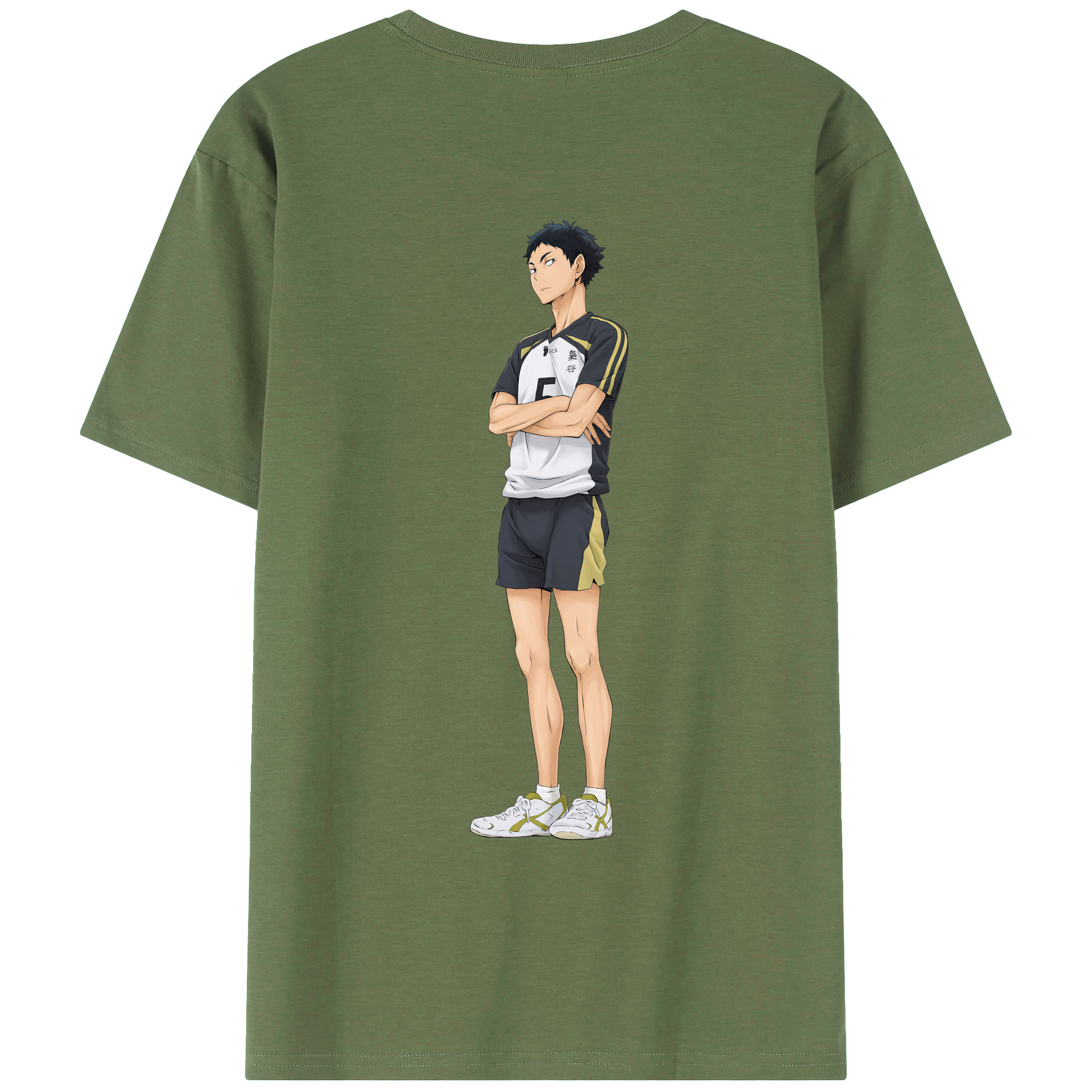 （画像用） ハイキュー!! Haikyu!! 綿100％ メンズ半袖Tシャツ（バックプリント） 通気性